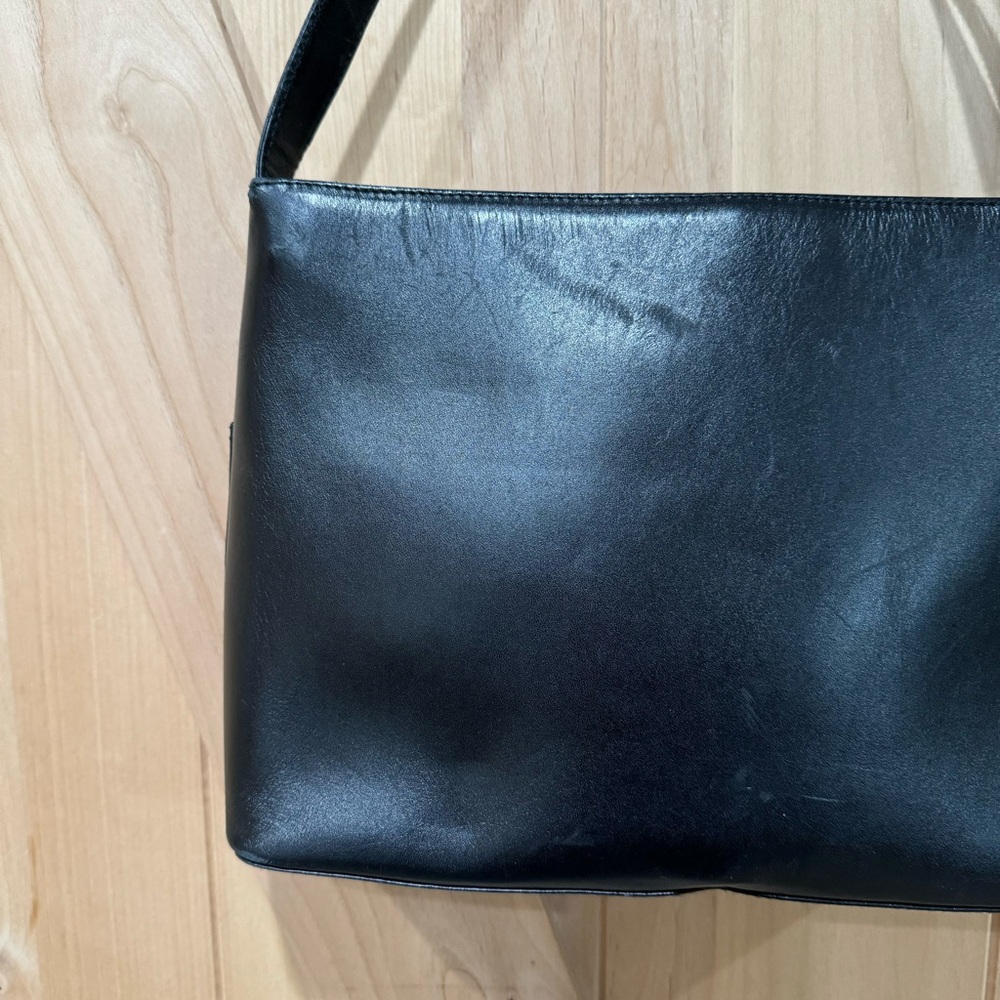 Paloma Piccaso Shoulder Bag Vintage Black Italian Leather Purse Bag - Picture 7 of 15